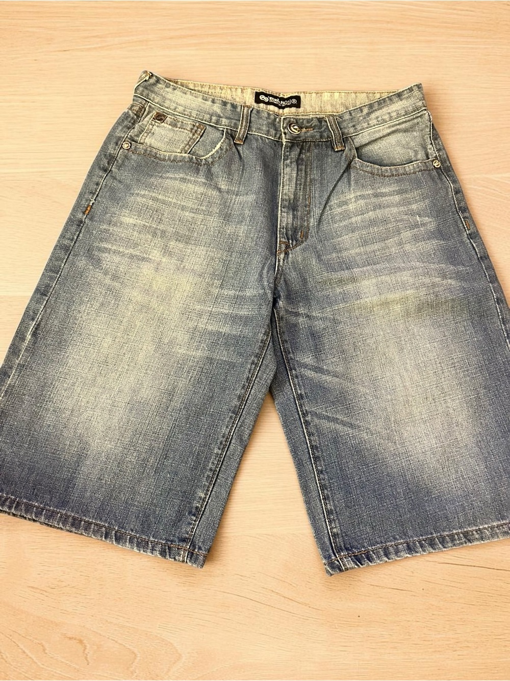 Vintage Ecko Unltd Y2K Denim Jorts Shorts Mens W32 Medium Wash Baggy Skate